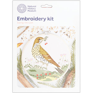 Natural History Museum Embroidery Hoop Decoration Kit, Song Thrush, 8