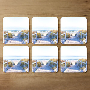 Path to the beach at baltic sea Designer Coaster Set