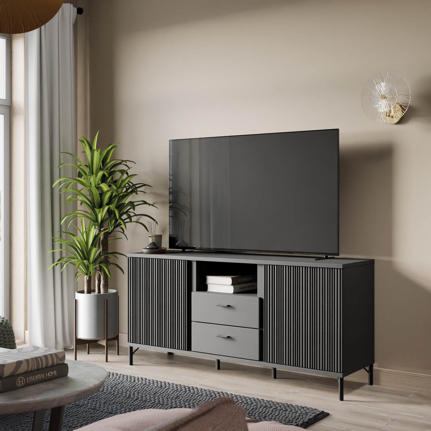 Lusaka Tv Cabinet - Black Graphite 2