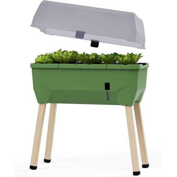 Sammy Salad raised bed for salad growing, with water tank