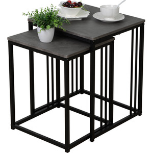 Square Nest of Tables Stone Effect
