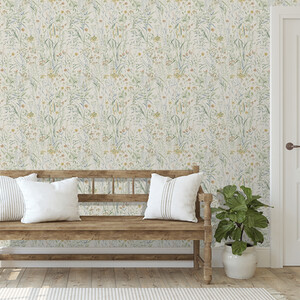 Summer Meadow Sage Matte Wallpaper