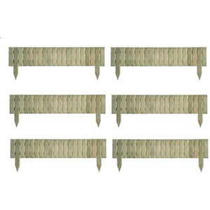 Pack of 6 Wooden Log Edging Garden Border