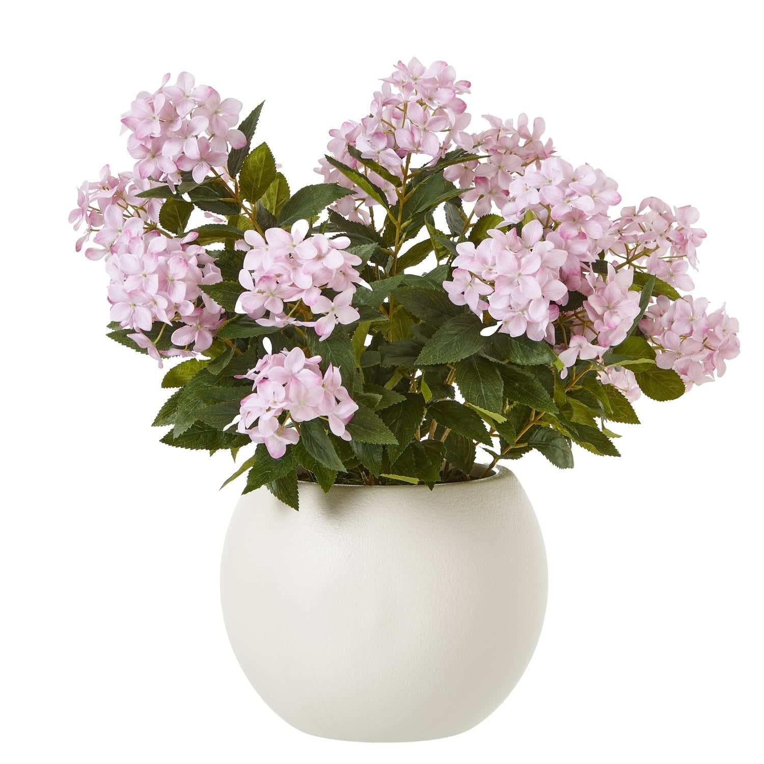 Wyld Haus Large Artificial Pink Hydrangea in White Ceramic Pot - Pink