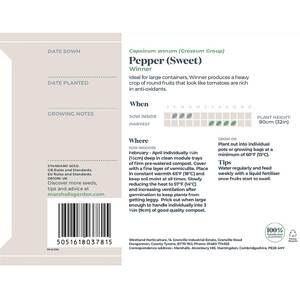 Marshalls Garden Sweet Winner Pepper Seeds - Pack of 8, Sweet Round Red Peppers