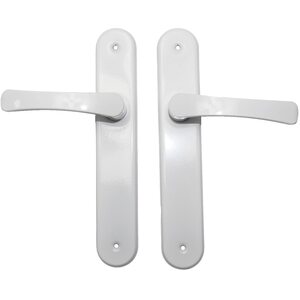 Modern White Interior Door Handle Set with Sleek Lever Design and Backplate