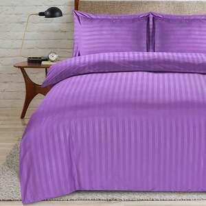 satin stripe king purple duvet