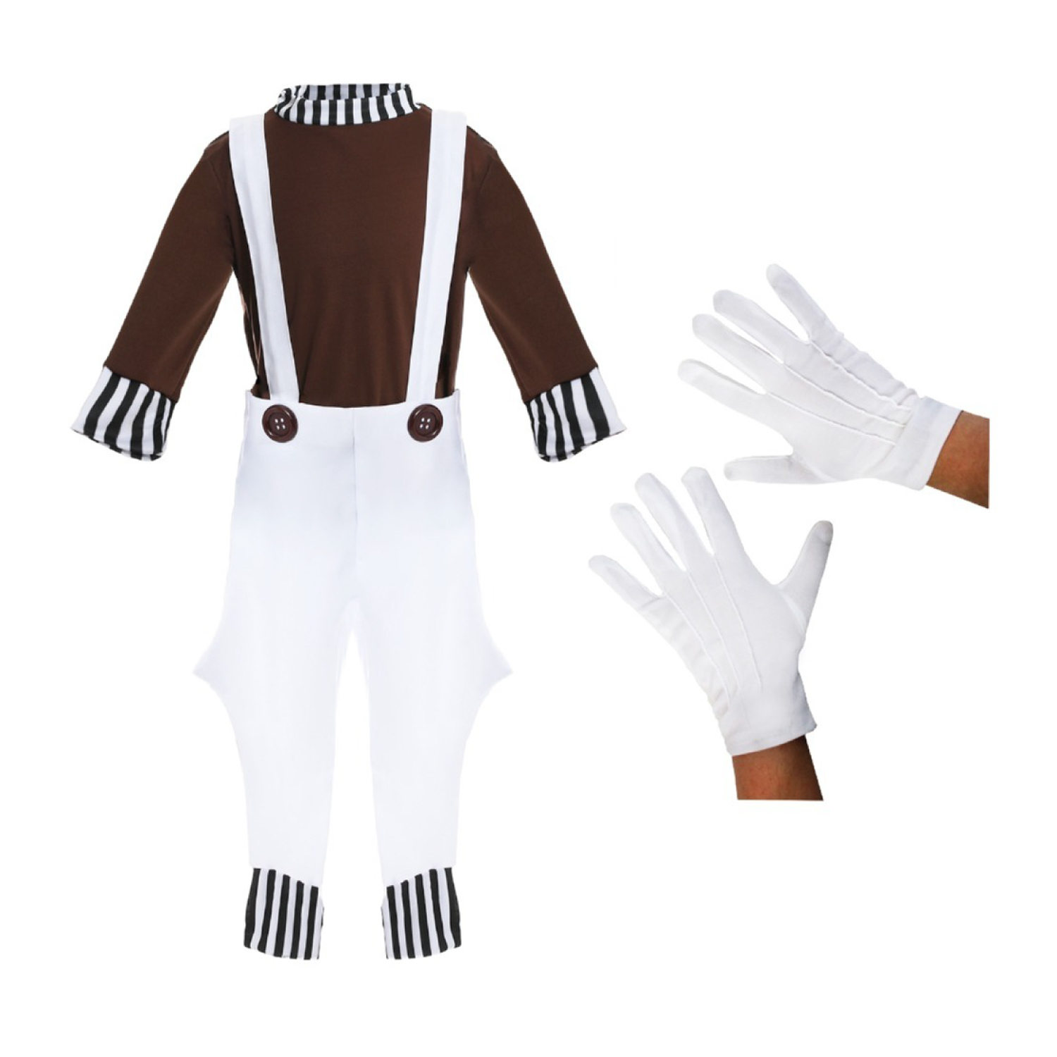 Chocolate Factory Worker Costume - with Gloves