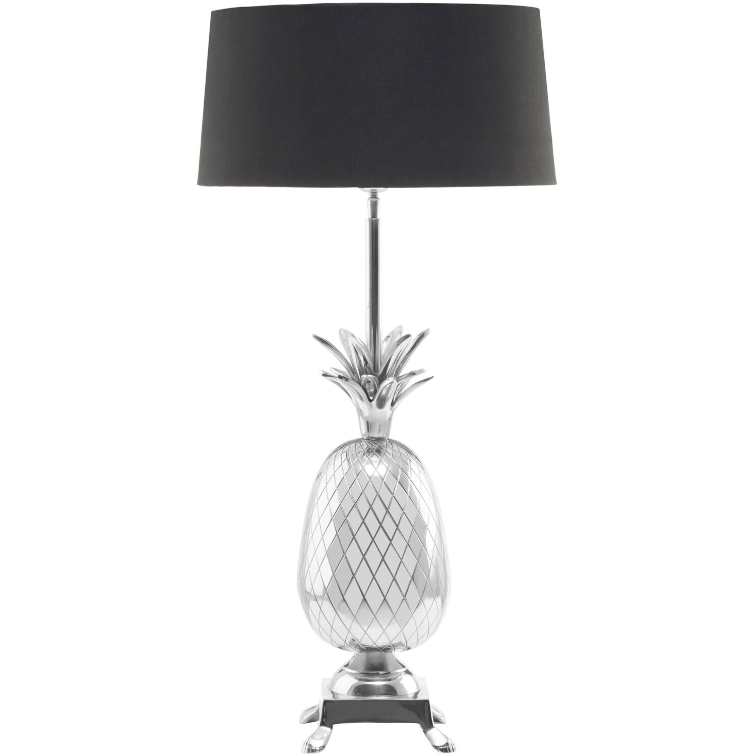 Boho Nickel Finish Pineapple Table Lamp - Silver