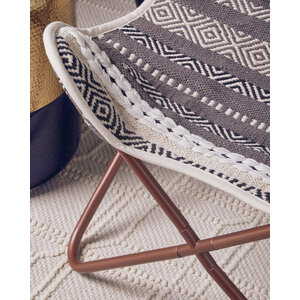 Cefena Grey And White Butterfly Chair