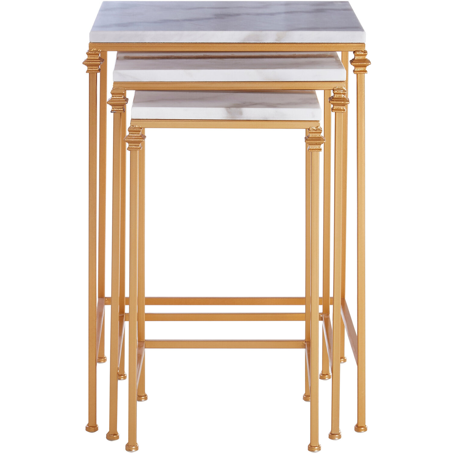 Interiors By Premier Avantis Set Of 3 Square Side Tables - White