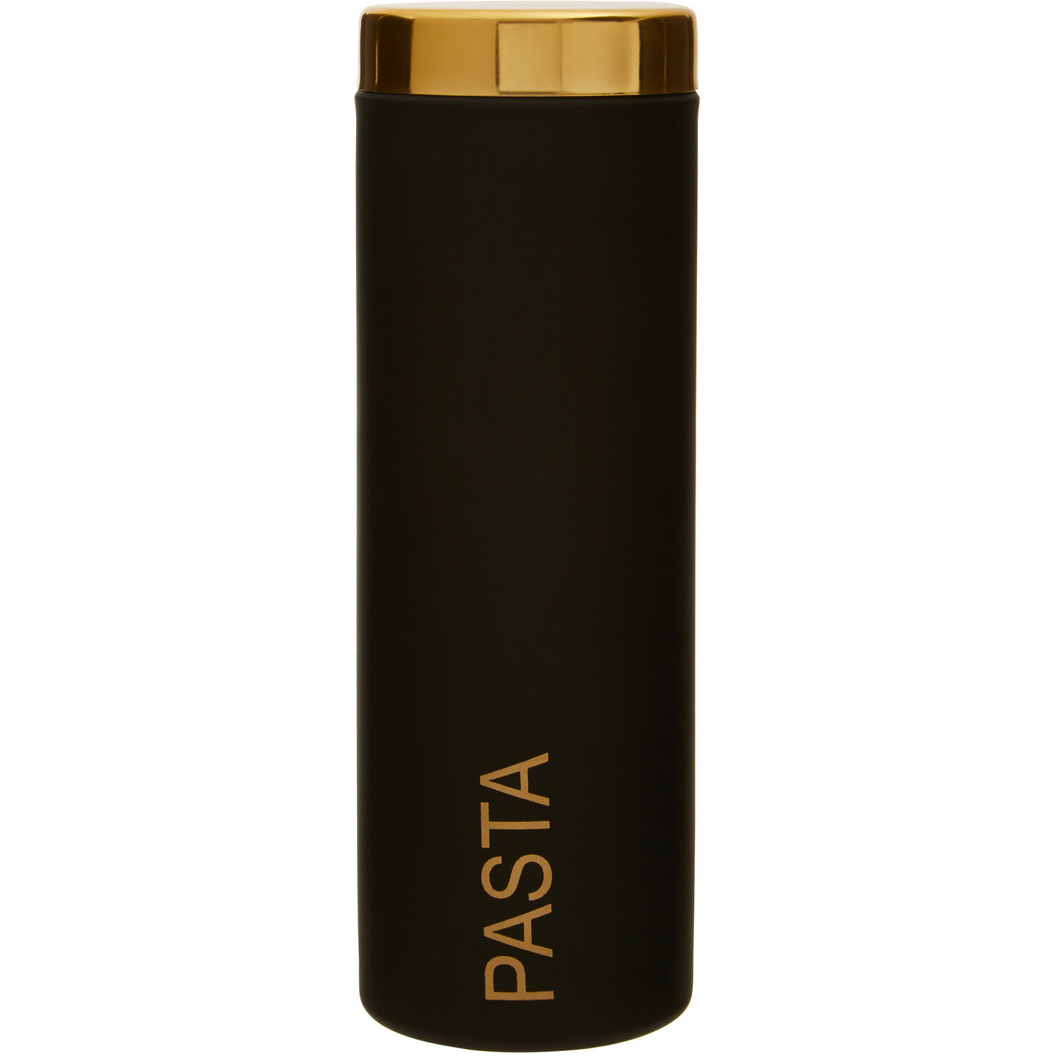 Liberty Black Enamel Pasta Canister With Gold Lid - Black