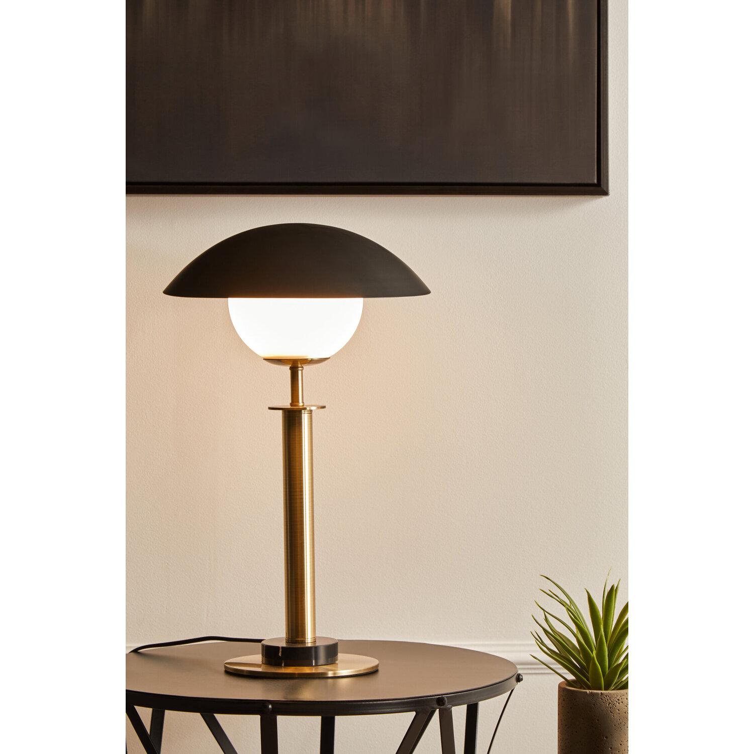 Avantis Set of 2 Cross Design Black Side Tables - Black