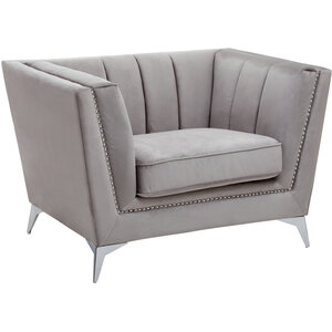 Hansa Grey Velvet Chair