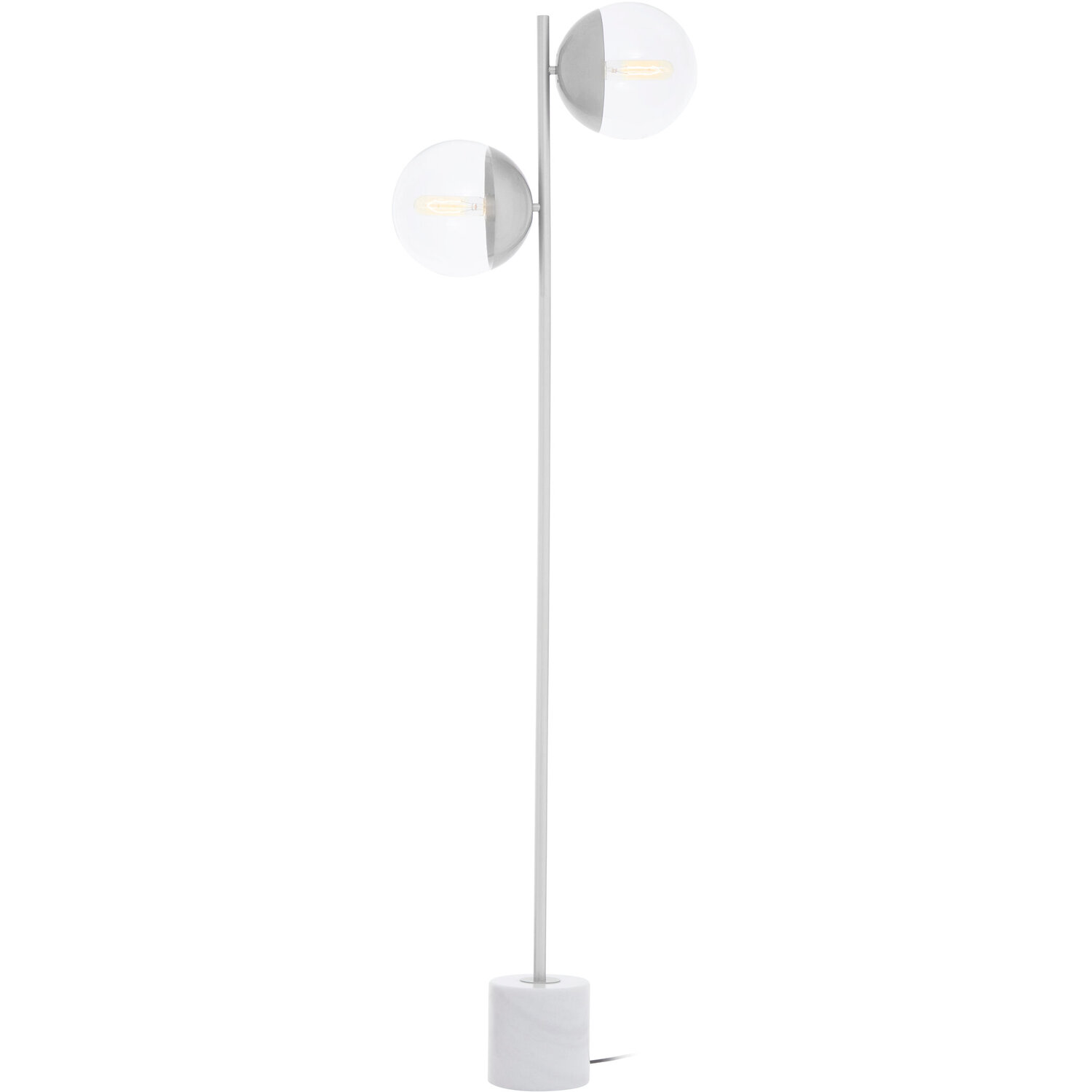 Revive Chrome Finish 2 Light Floor Lamp - Silver