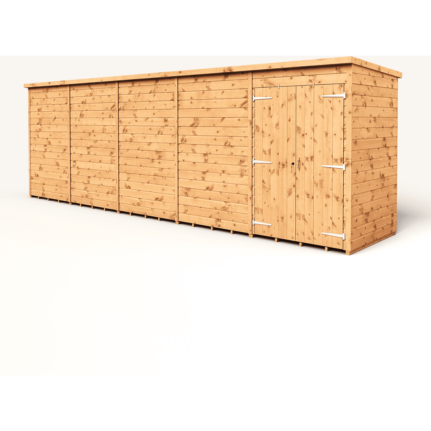 Empire Sheds Empire 20X4 Modular Pent Garden Shed With A Double Door - Brown