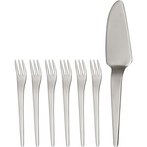 Curve Stainless Steel Cake Server and Forks Set