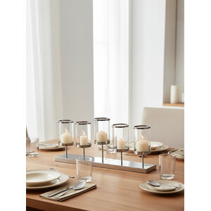 Kensington Townhouse 5 Light Silver Candle Holder.
