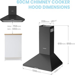 3 Speed Wall Mounted Chimney Cooker Range Hood With LED Light