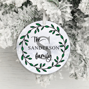 Personalised Surname & Initial Christmas Decoration