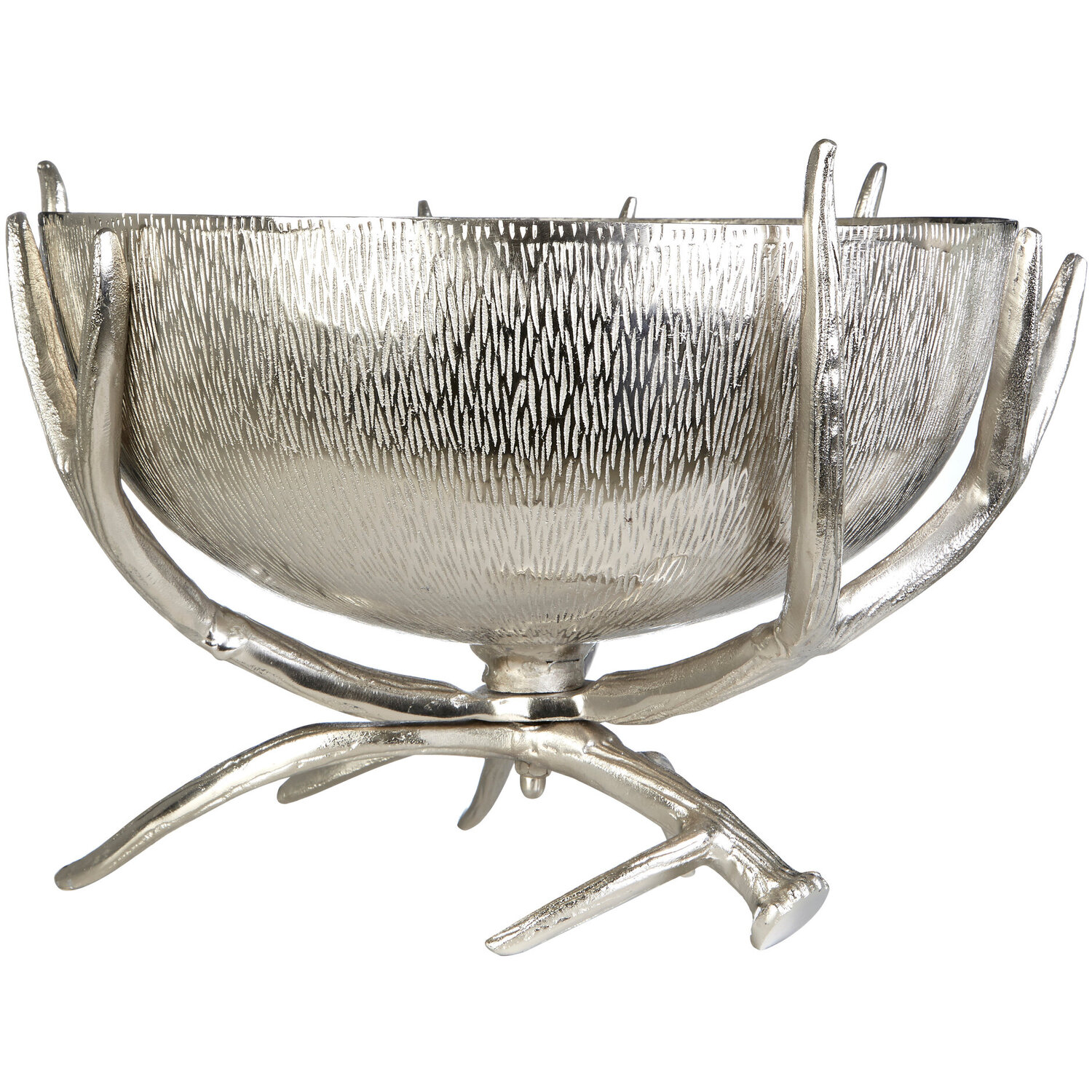 Stag Antler Nickel Finish Bowl - Silver