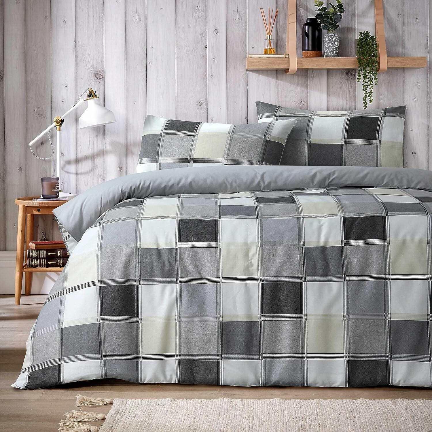 Glencoe Check Duvet Set - Grey King