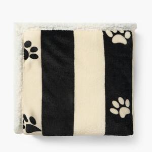 OHS Stripe Paw Print Sherpa Reverse Throw