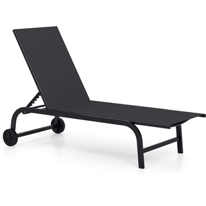 Outdoor Wheeled Chaise Lounge Recliner