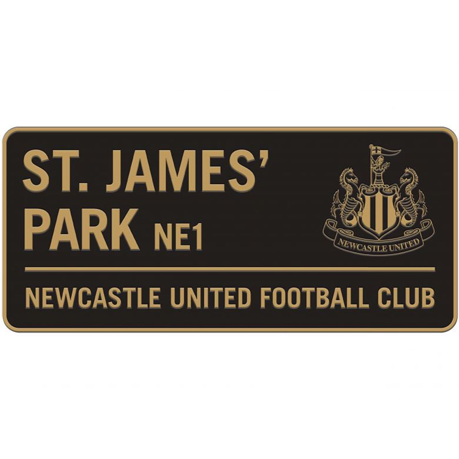  - Newcastle United Fc Metal Two Tone Street Sign Black/gold (One Size) - Image 3
