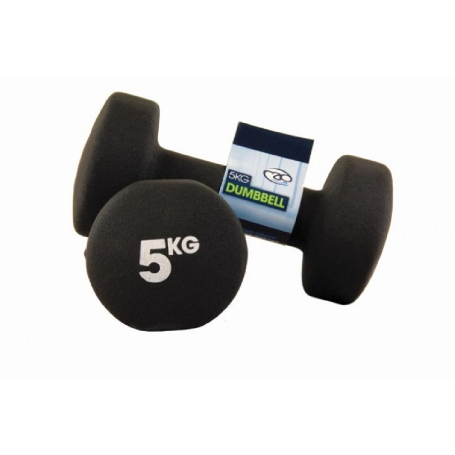 Fitness Mad Unisex Black Neoprene Dumbell Set Pack Of 2 In | Size: 5Kg - Image 2