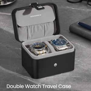 SONGMICS 2-Slot Watch Travel Case, Watch Box for 2 Watches