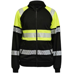 Black/Yellow / S Jobman Mens Hi-Vis Full Zip Jacket shot 15479344