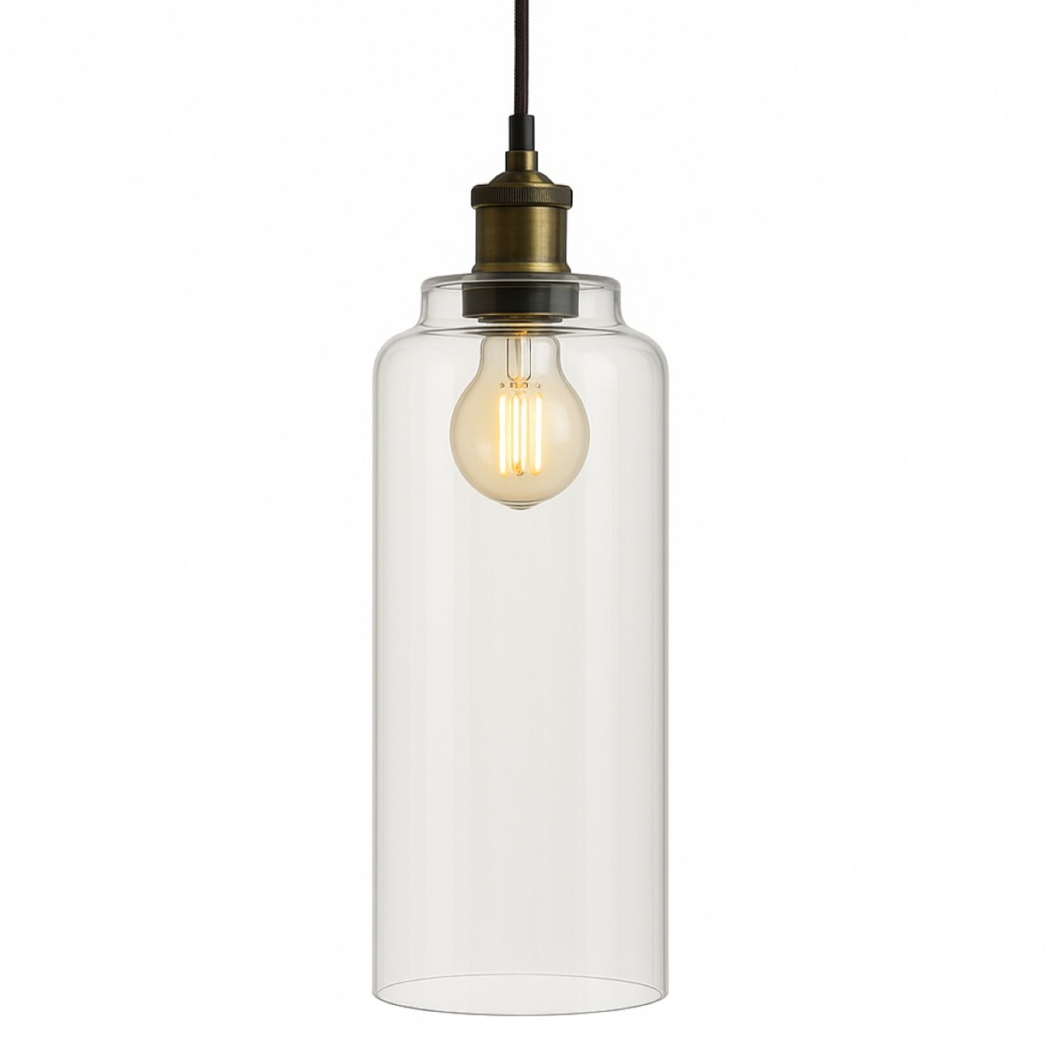 Cgc Lighting Cgc Margot Clear Glass Cylinder Lampshade - Clear - Image 3
