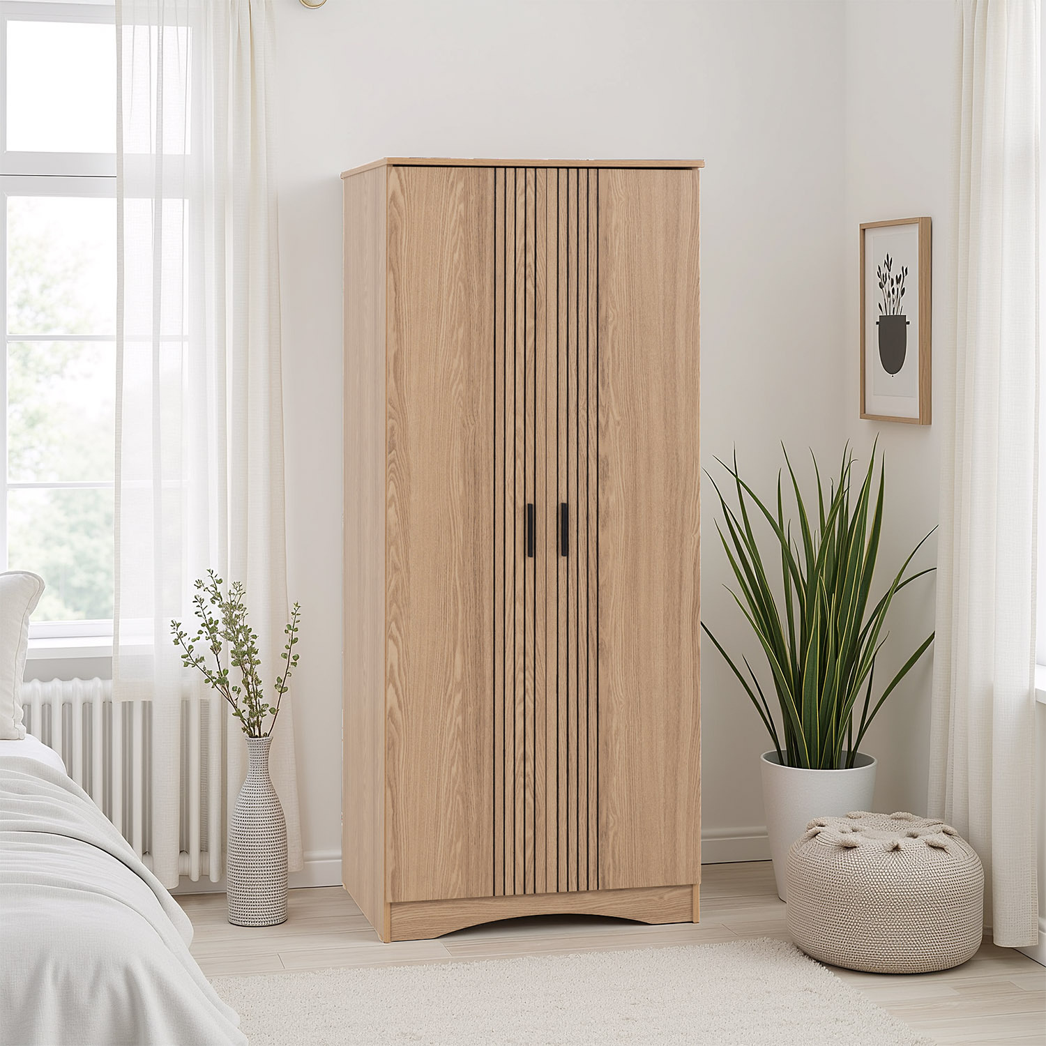 Seconique Tessa 2 Door Wardrobe - Natural Oak