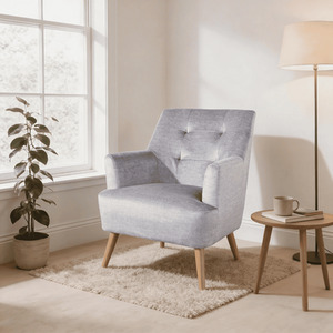 Silver Arta Modern Plush Accent Occasional Armchair shot 16121829