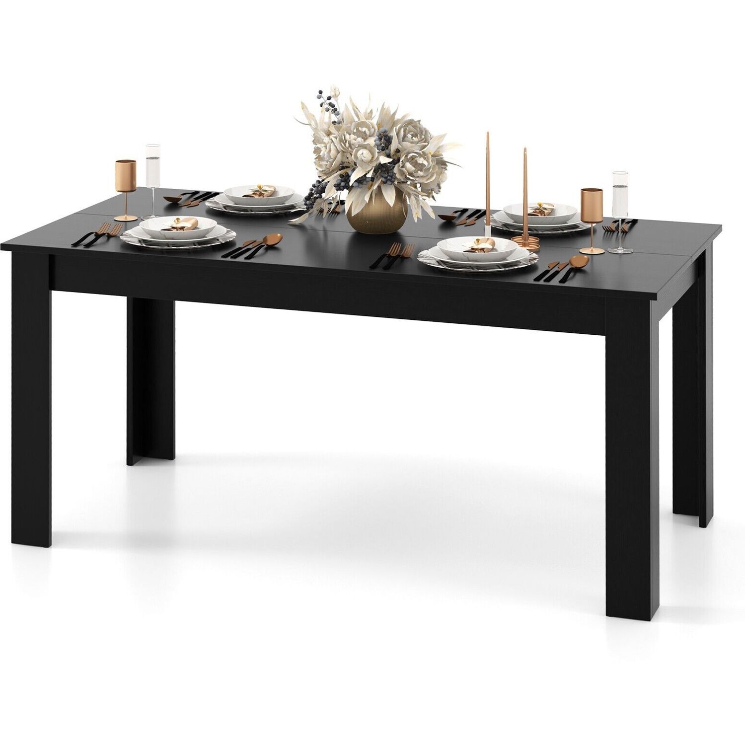 Costway 8-Seater Extendable Dining Table - Black