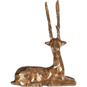 Decorative Gold Finish Sitting Stag