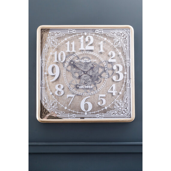 Carlin Antique Gold Square Wall Clock