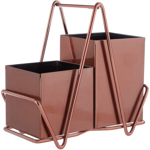 2 Compartment Rose Gold Cutlery Caddy
