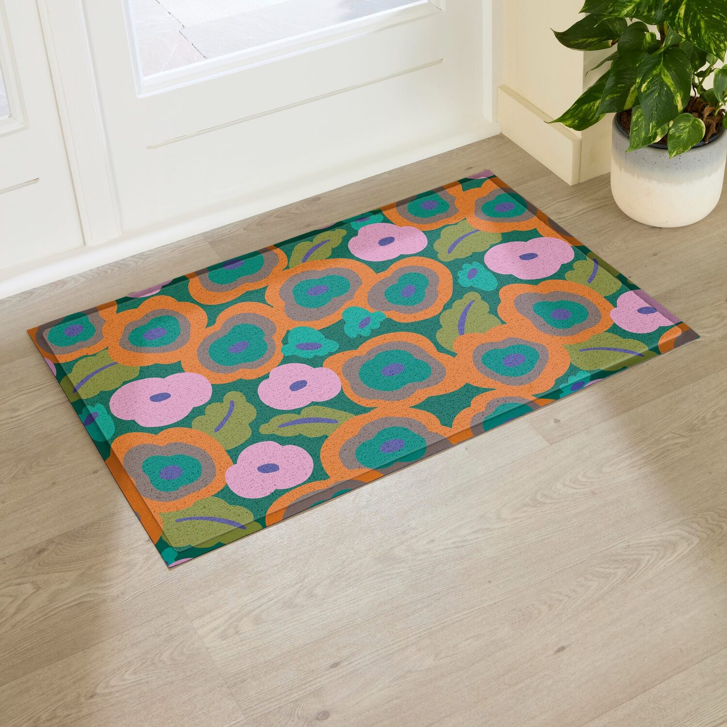 Artsy Mats Elizabeth Olwen Flora Indoor/Outdoor Doormat (90X60cm) - Multi / 90 X 60Cm