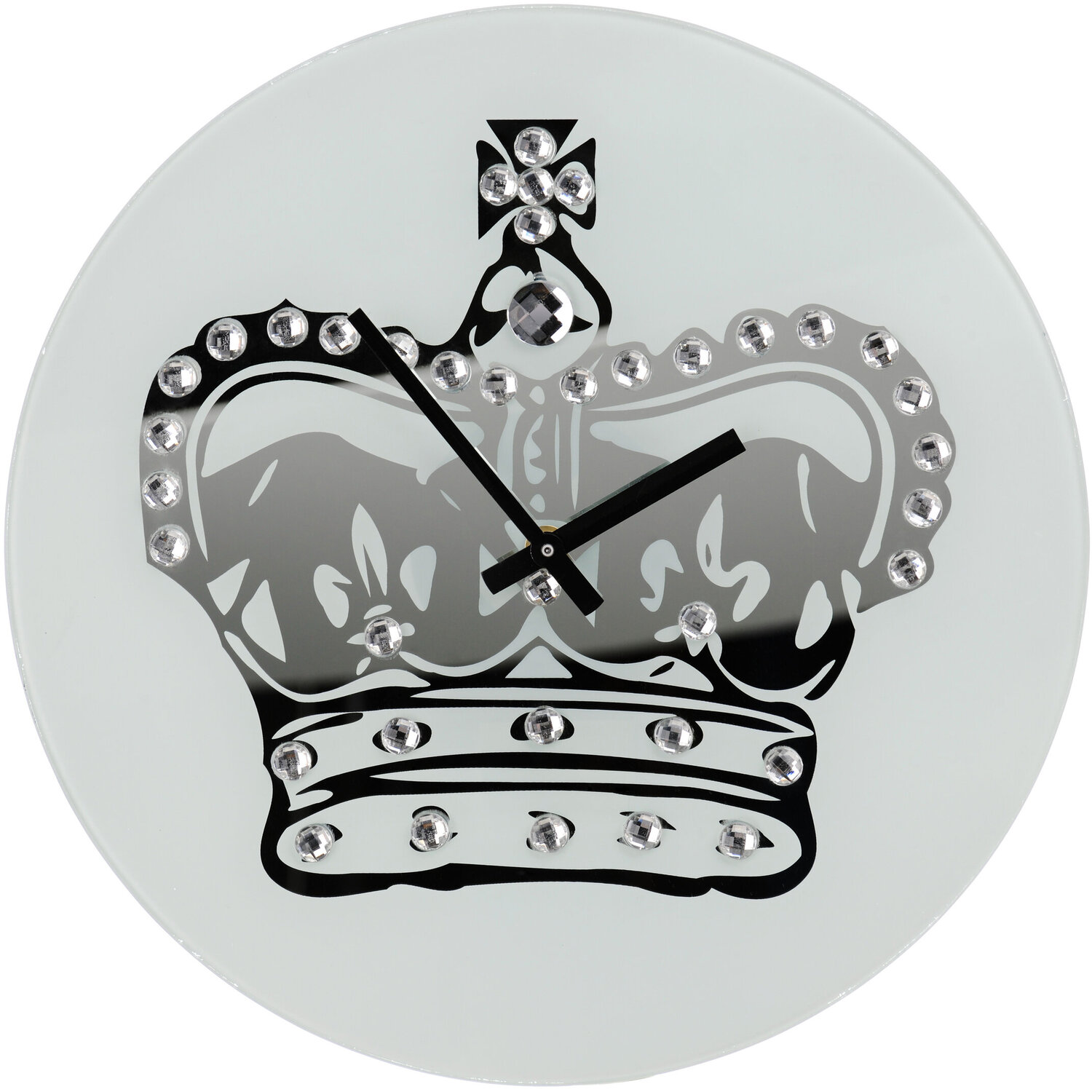 Maison By Premier Lizzy 35Cm Dia Glass Crown With Diamantes Wall Clock - Multicolour