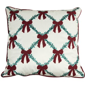 Christmas Bows Velvet Cushion