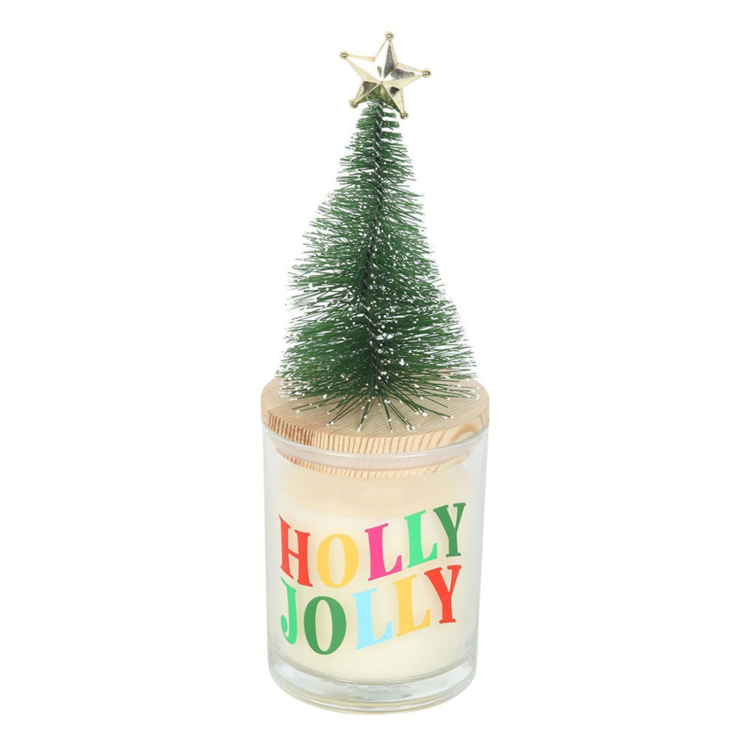 Something Different Holly Jolly Pine & Fir Christmas Tree Candle - White/Green