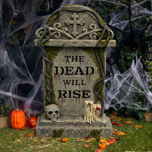 Halloween 3ft Gravestone Ornament with Multicoloured LED Lights
