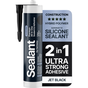 Hemway Hybrid Polymer Sealant & Adhesive Jet Black Construction 1 Pack