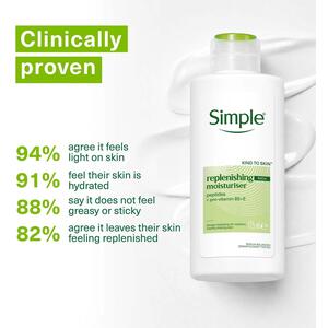 3 Pack 125ml Simple Kind to Skin 12H Replenishing Rich Moisturiser