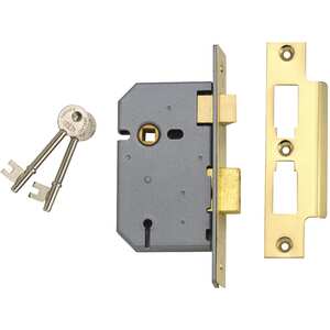 UNION StrongBOLT 22WCS mortice bathroom lock polished brass 45mm backset