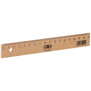 17cm Beechwood Ruler with Steel Edge - Untreated, Toxin-Free, Metric (mm/cm)