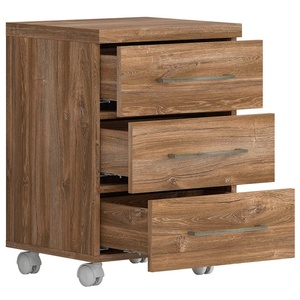 Under Desk Storage Drawers Mobile Pedestal for Study Home Office Bedside Cabinet Medium Oak - Gent