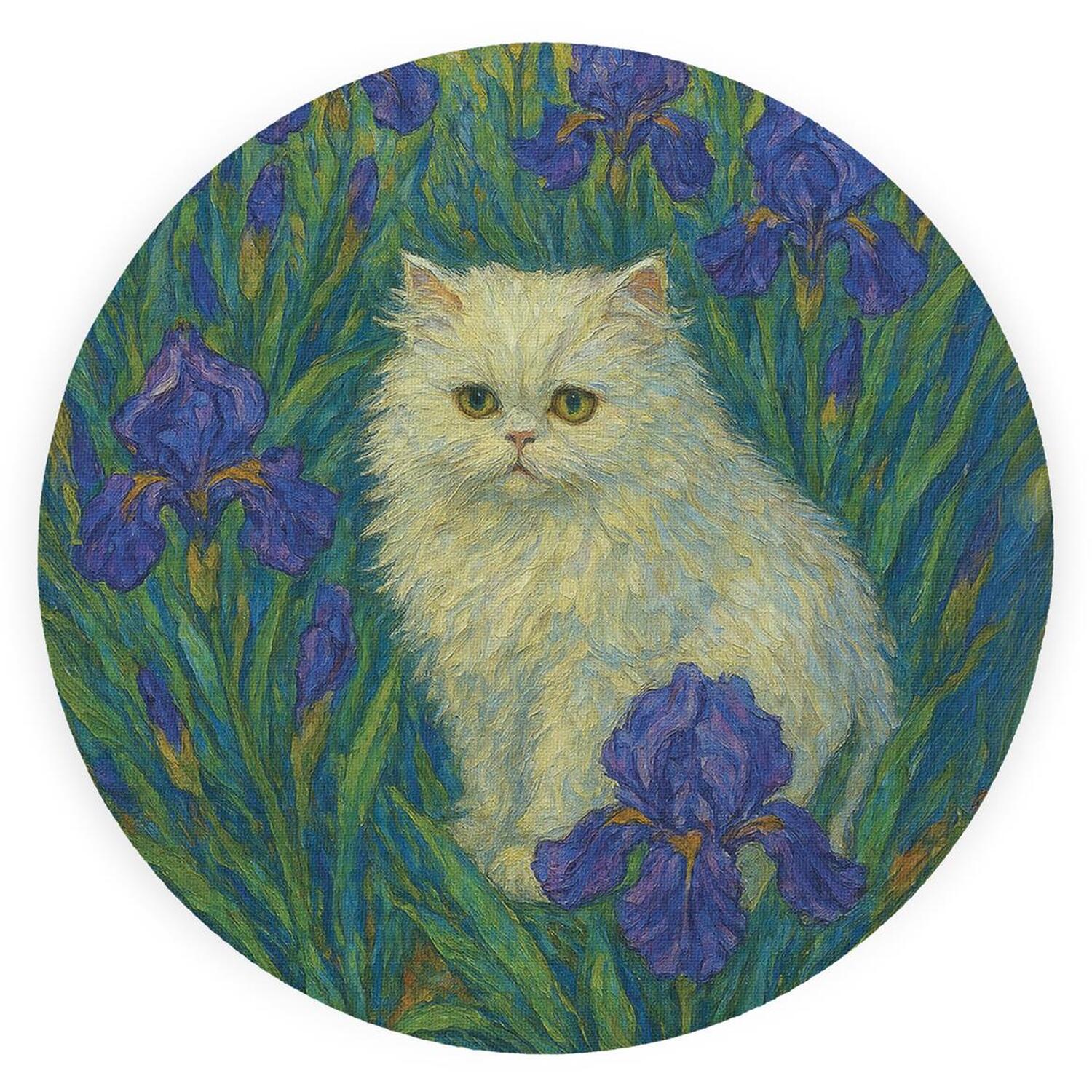 Image of Van Gogh Irises Persian Cat Textured&hellip;